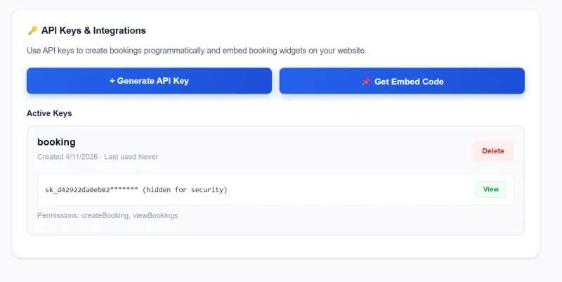 API access and keys preview